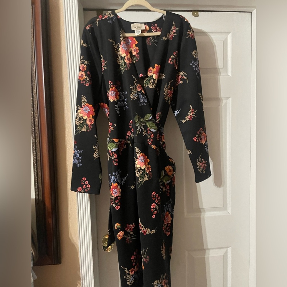 New by Gishi Floral Long Sleeve Wrap Midi Dress size XXXL 18/20 🌹🌺🌸 BG 08 - Picture 9 of 11